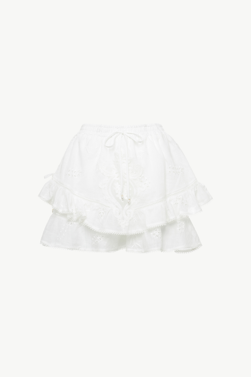 LACE MINI SKIRT WITH RUFFLES