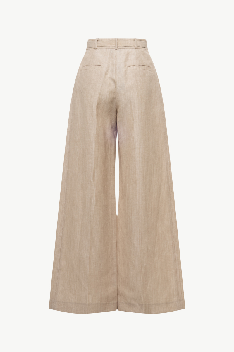 BELTED WIDE-LEG TROUSERS