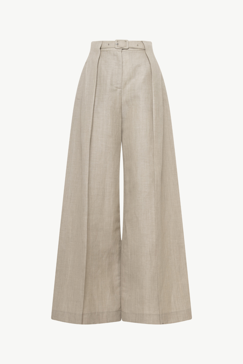BELTED WIDE-LEG TROUSERS