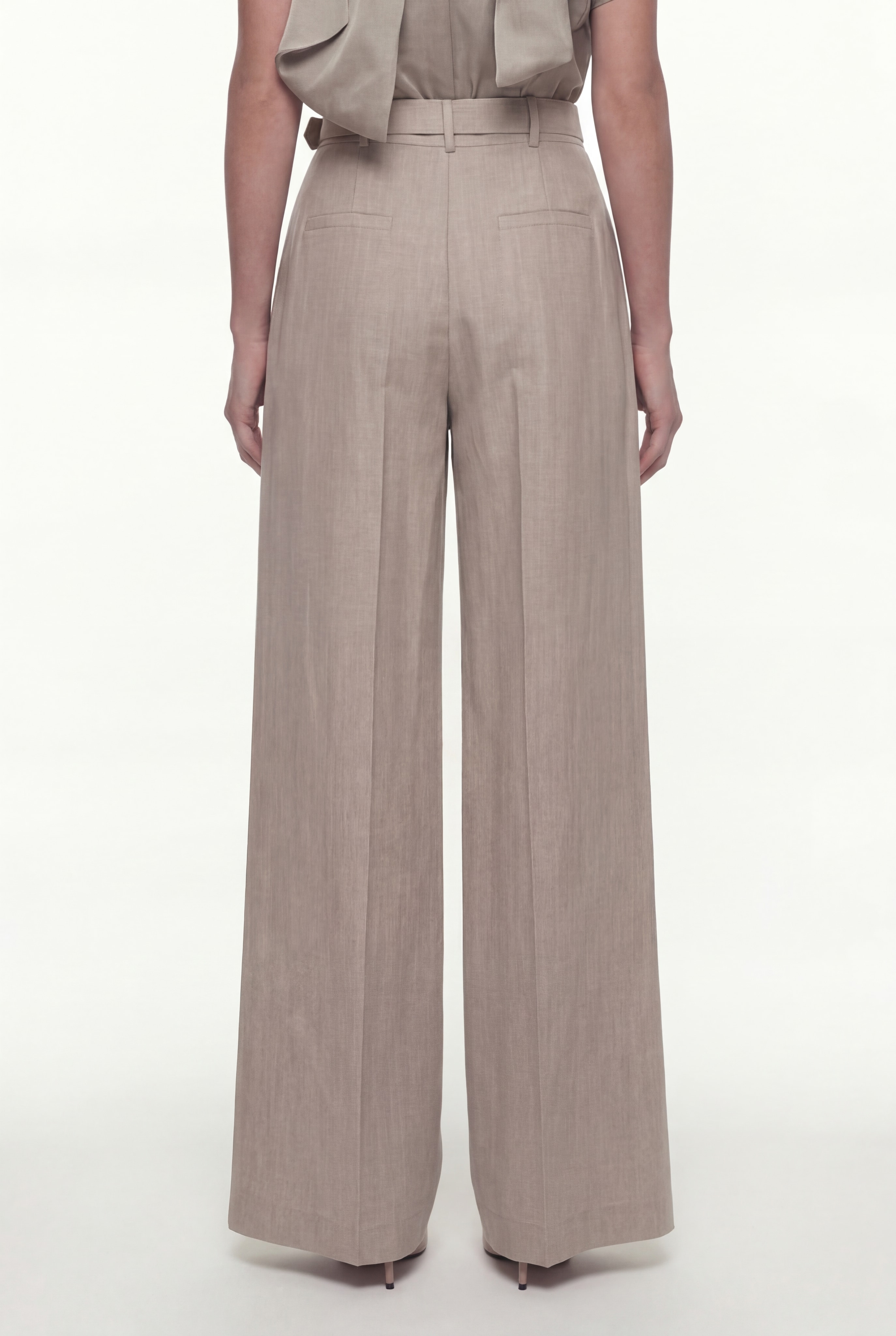BELTED WIDE-LEG TROUSERS