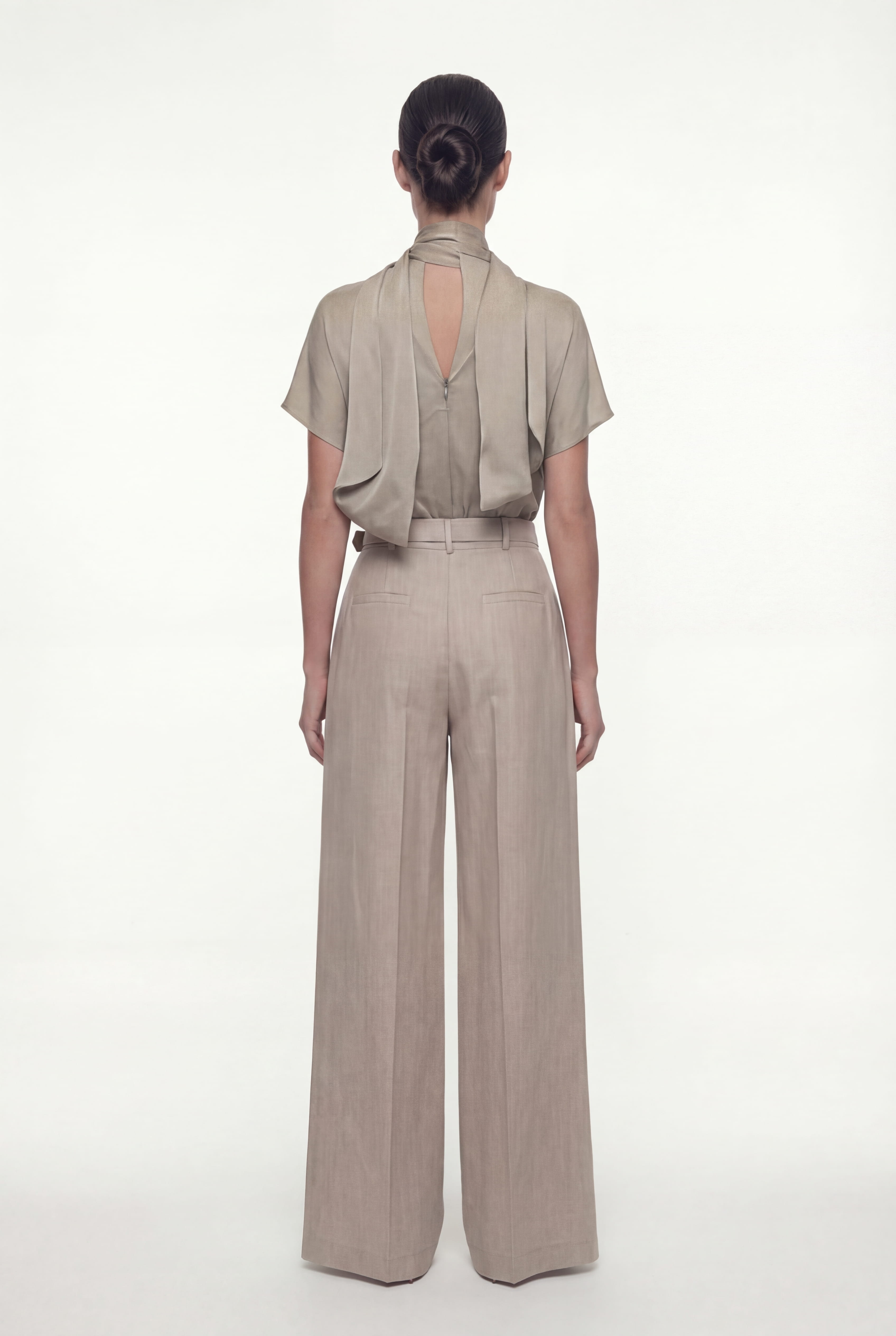 BELTED WIDE-LEG TROUSERS