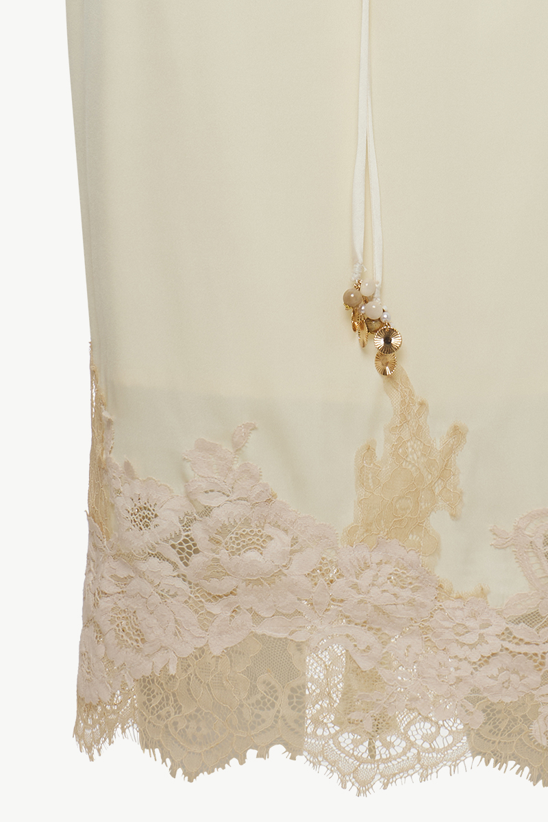 SILK MIDI SKIRT