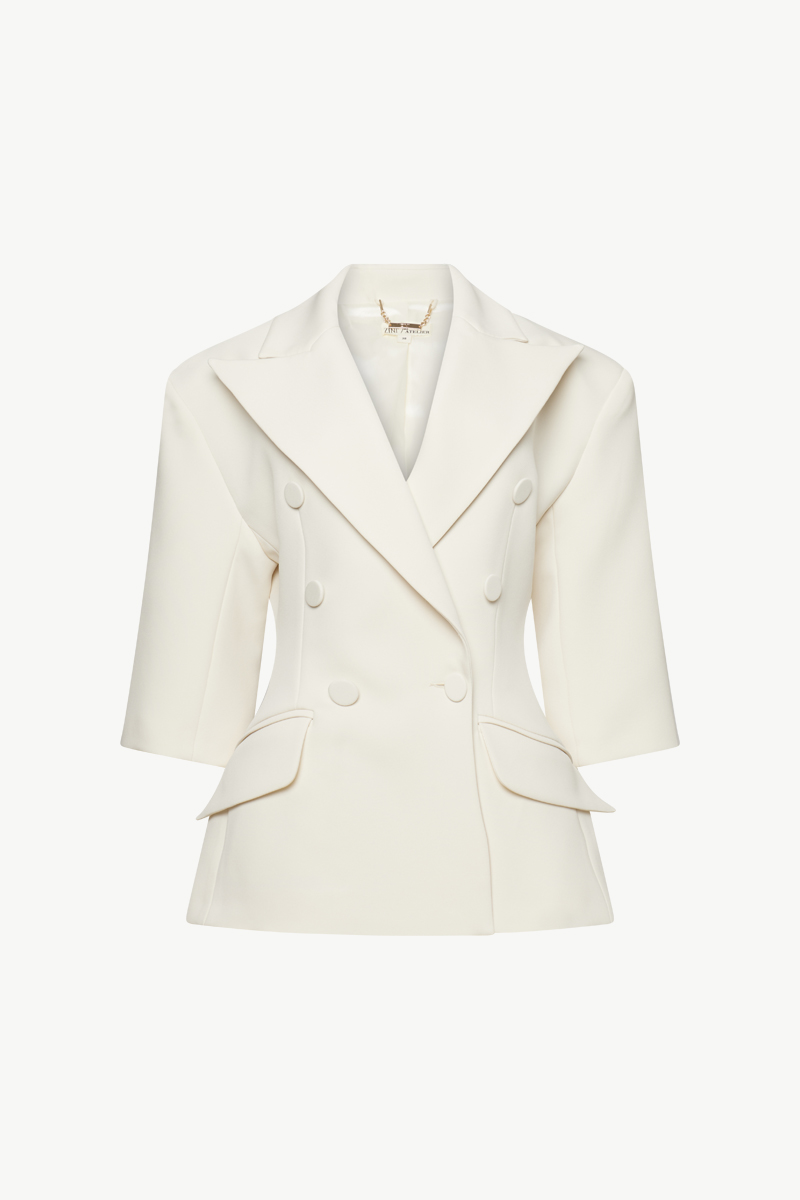 FITTED DOUBLE-BREASTED BLAZER FITTED DOUBLE-BREASTED BLAZER