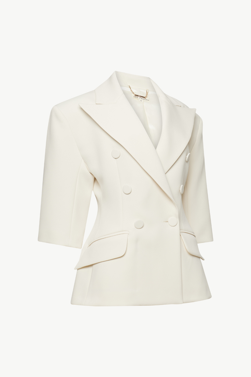 FITTED DOUBLE-BREASTED BLAZER FITTED DOUBLE-BREASTED BLAZER