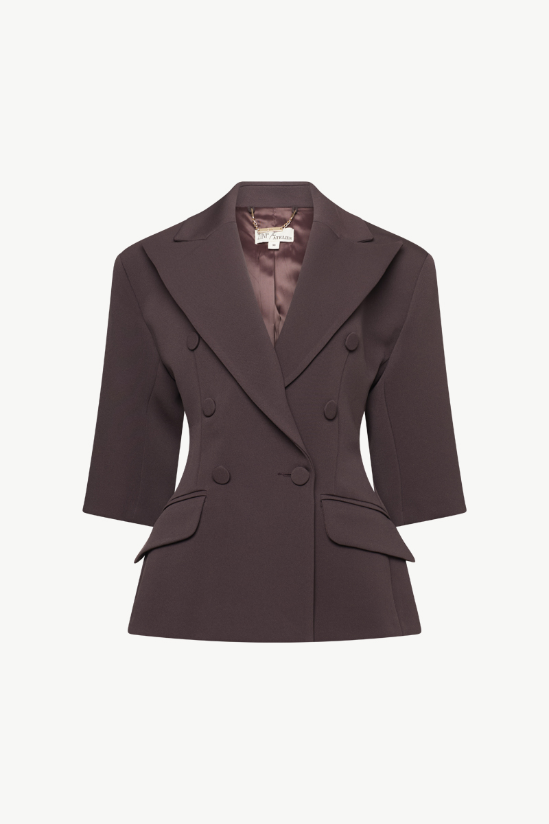 FITTED DOUBLE-BREASTED BLAZER FITTED DOUBLE-BREASTED BLAZER