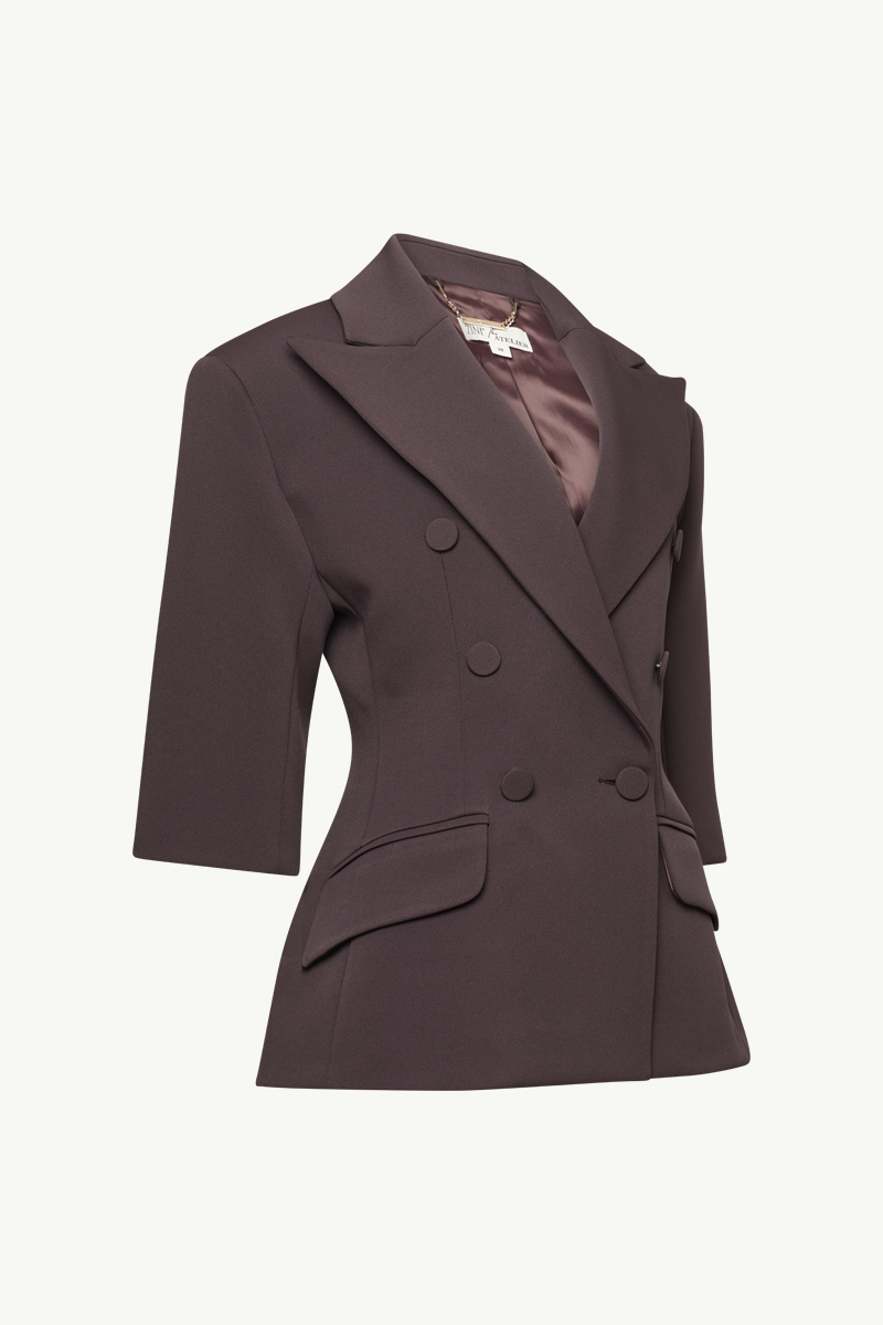 FITTED DOUBLE-BREASTED BLAZER FITTED DOUBLE-BREASTED BLAZER