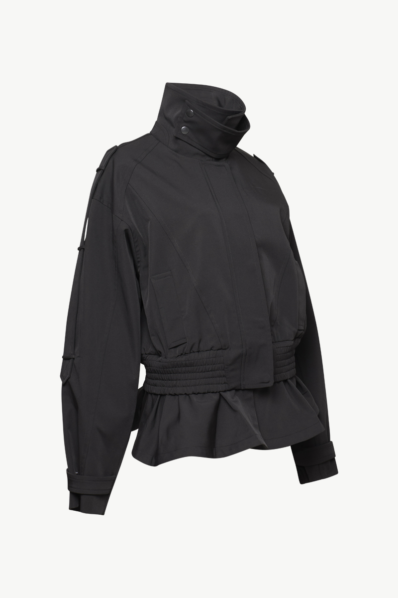 JACKET WITH RUFFLED HEM JACKET WITH RUFFLED HEM