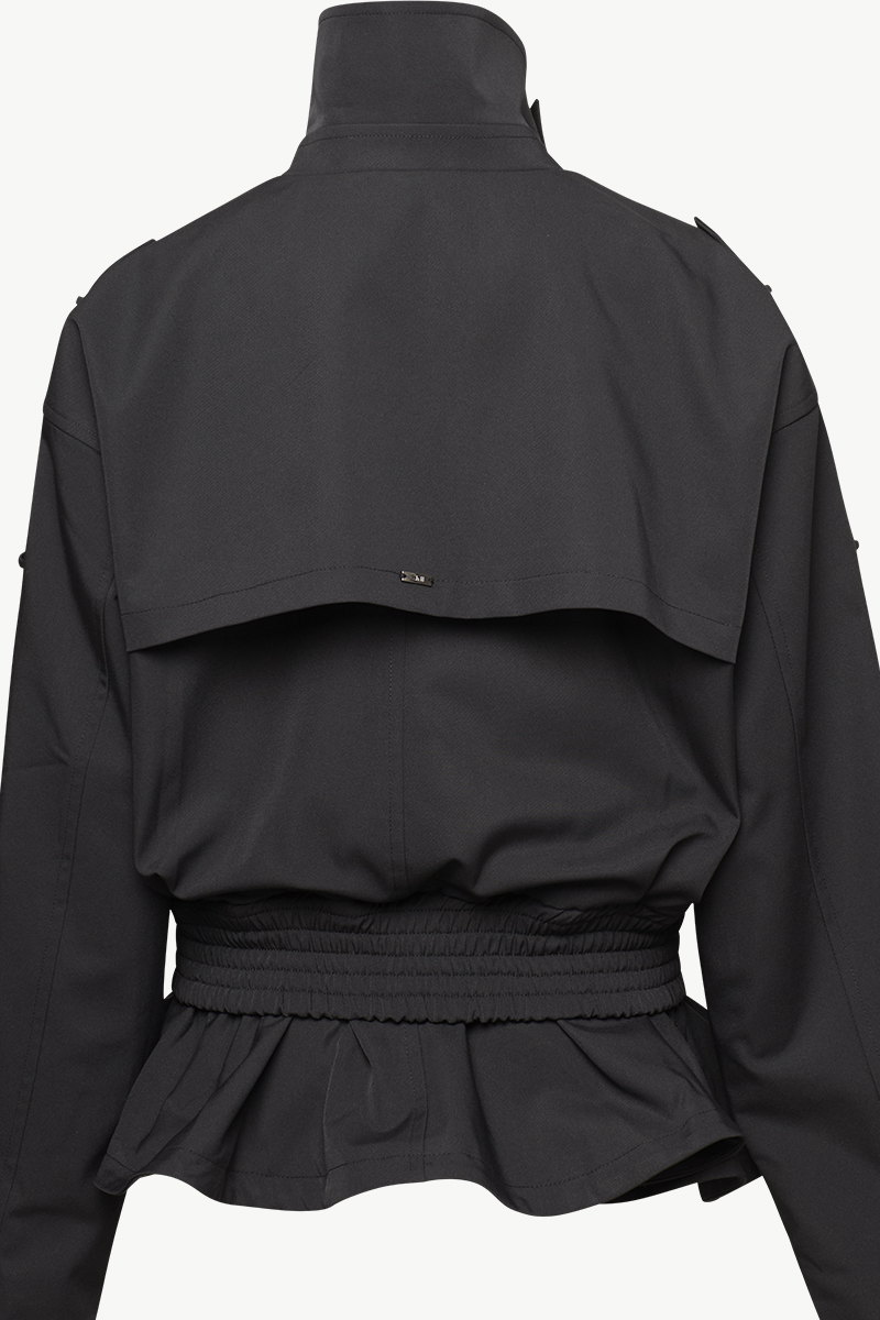 JACKET WITH RUFFLED HEM JACKET WITH RUFFLED HEM