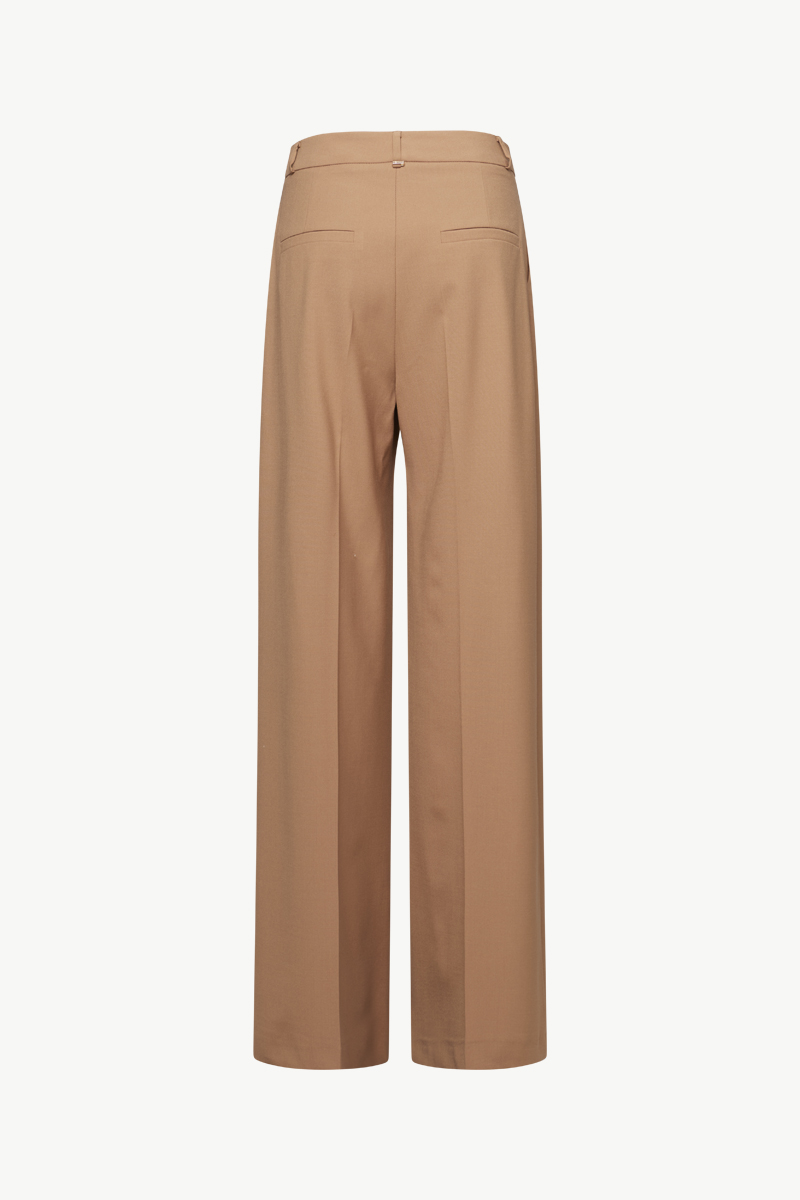 WOOL PANTS WITH PLEATS - CARAMEL | Zini Boutique
