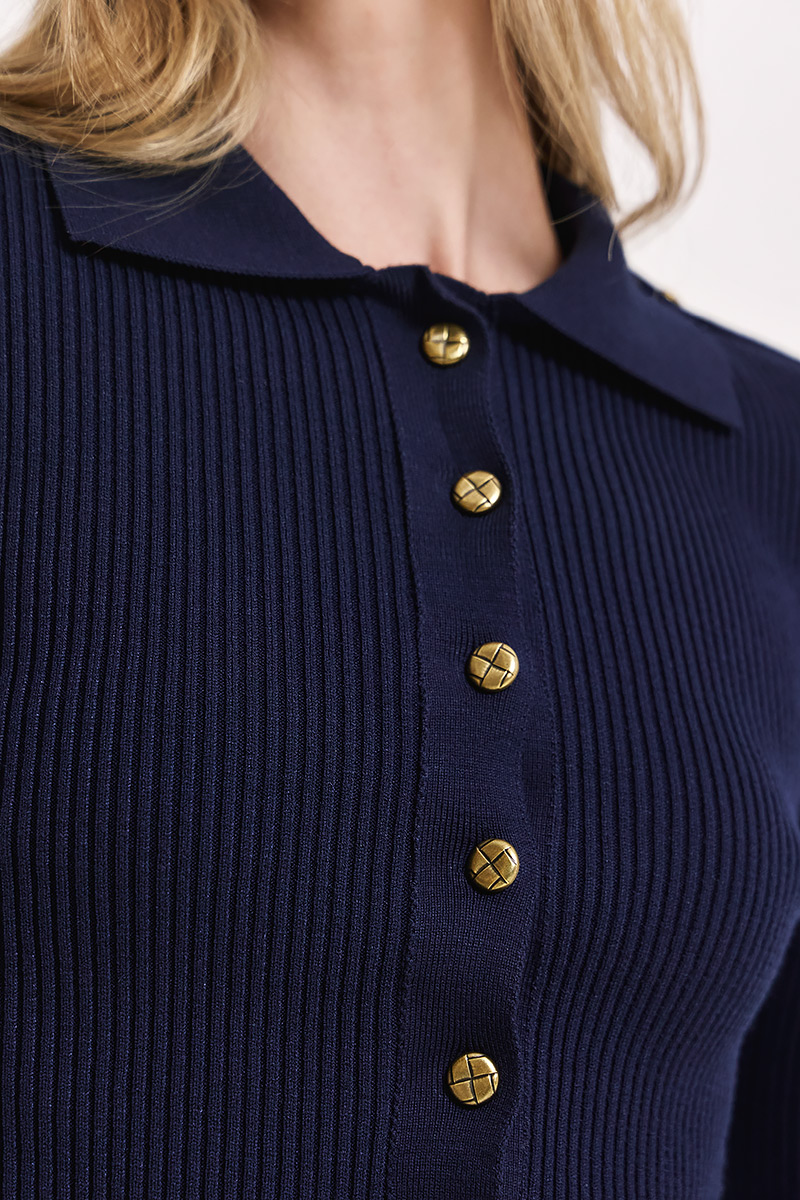RIBBED TOP WITH BUTTONS