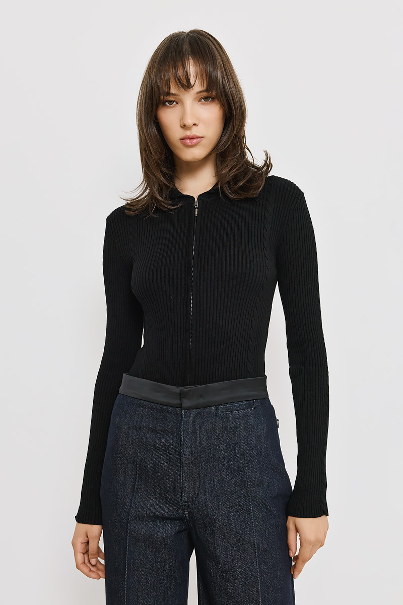 KNITTED BODYSUIT WITH ZIPPER