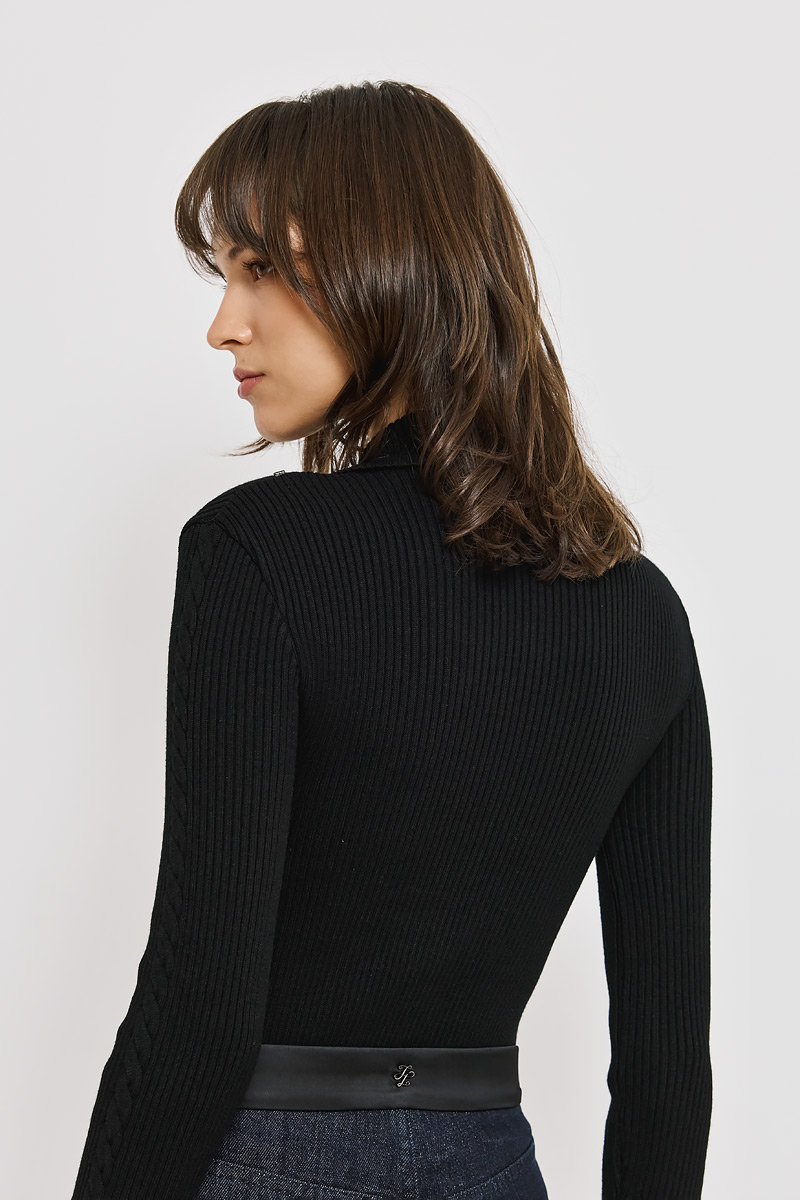 KNITTED BODYSUIT WITH ZIPPER