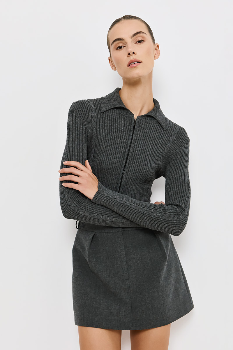 KNITTED BODYSUIT WITH ZIPPER