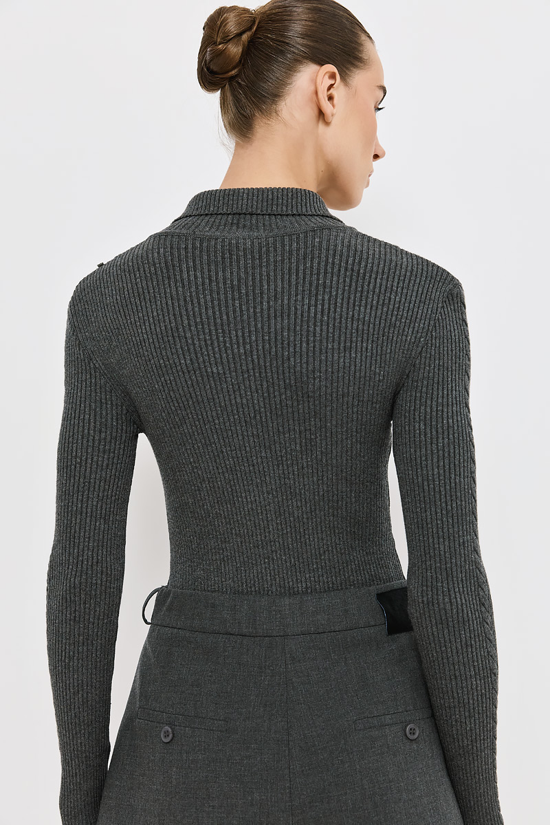 KNITTED BODYSUIT WITH ZIPPER