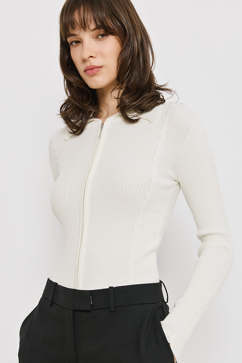KNITTED BODYSUIT WITH ZIPPER