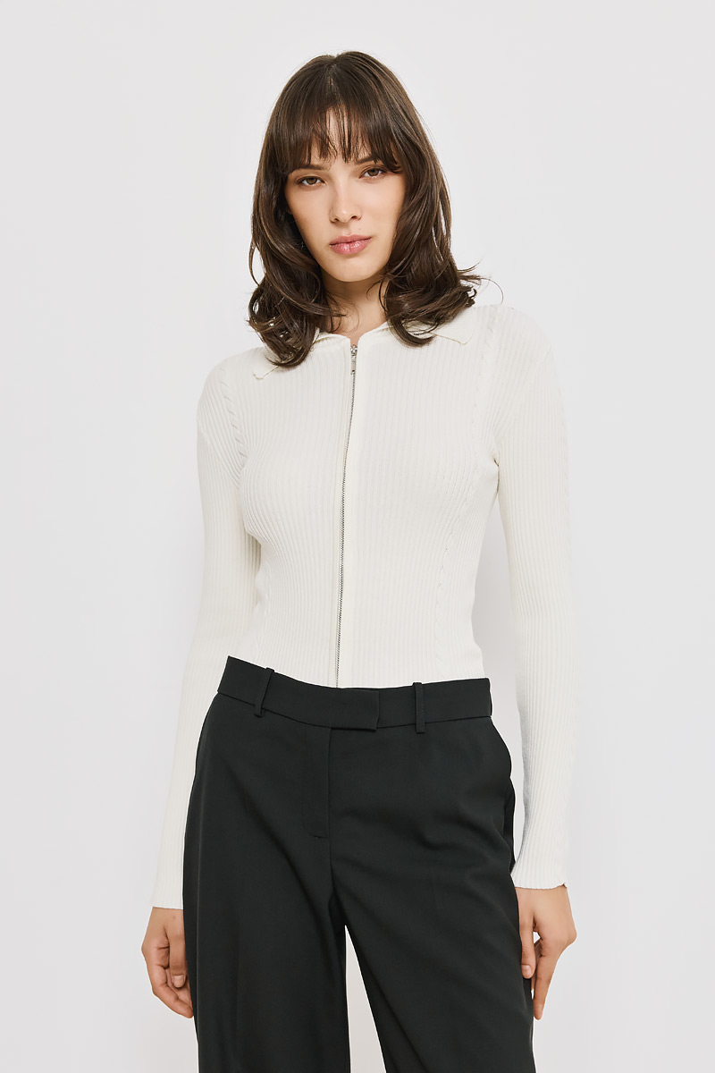KNITTED BODYSUIT WITH ZIPPER