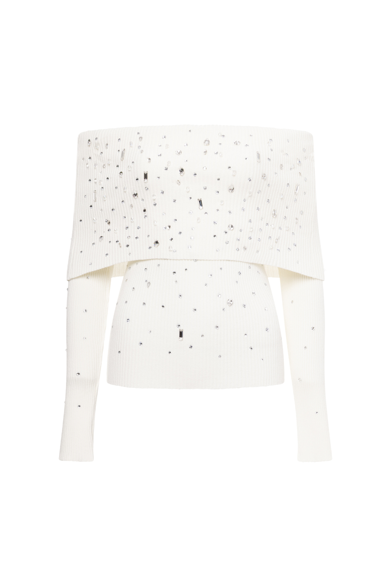 OFF-SHOULDER KNIT TOP