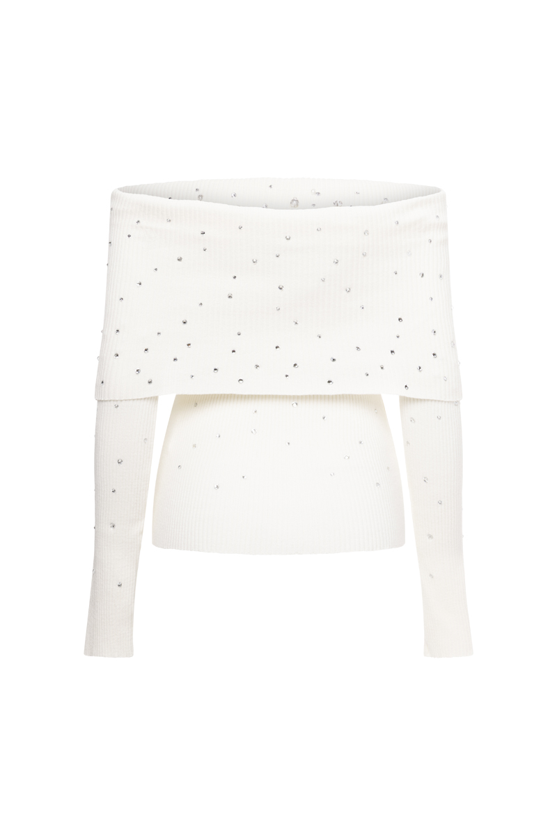 OFF-SHOULDER KNIT TOP