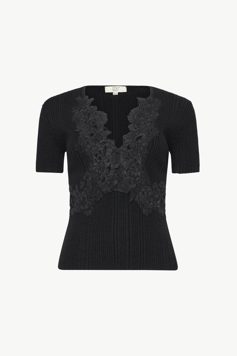 RIBBED TOP WITH LACE RIBBED TOP WITH LACE