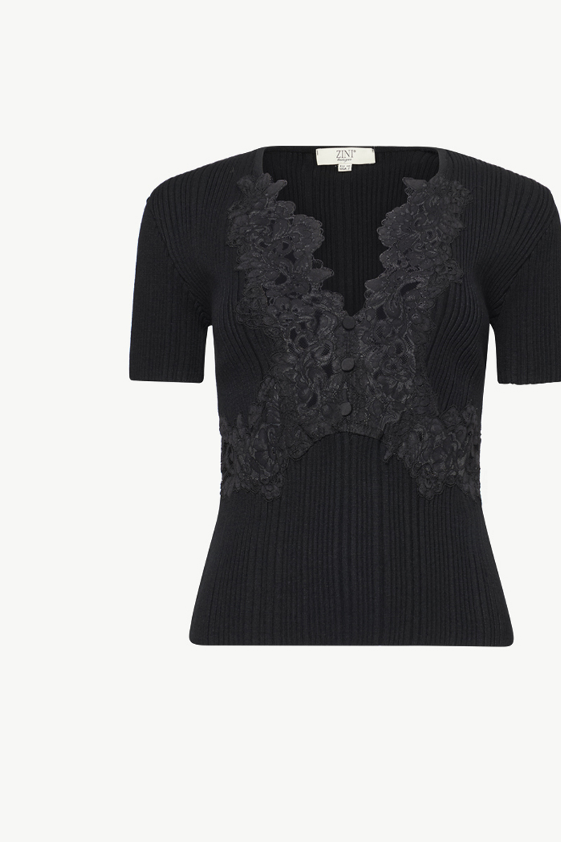 RIBBED TOP WITH LACE RIBBED TOP WITH LACE