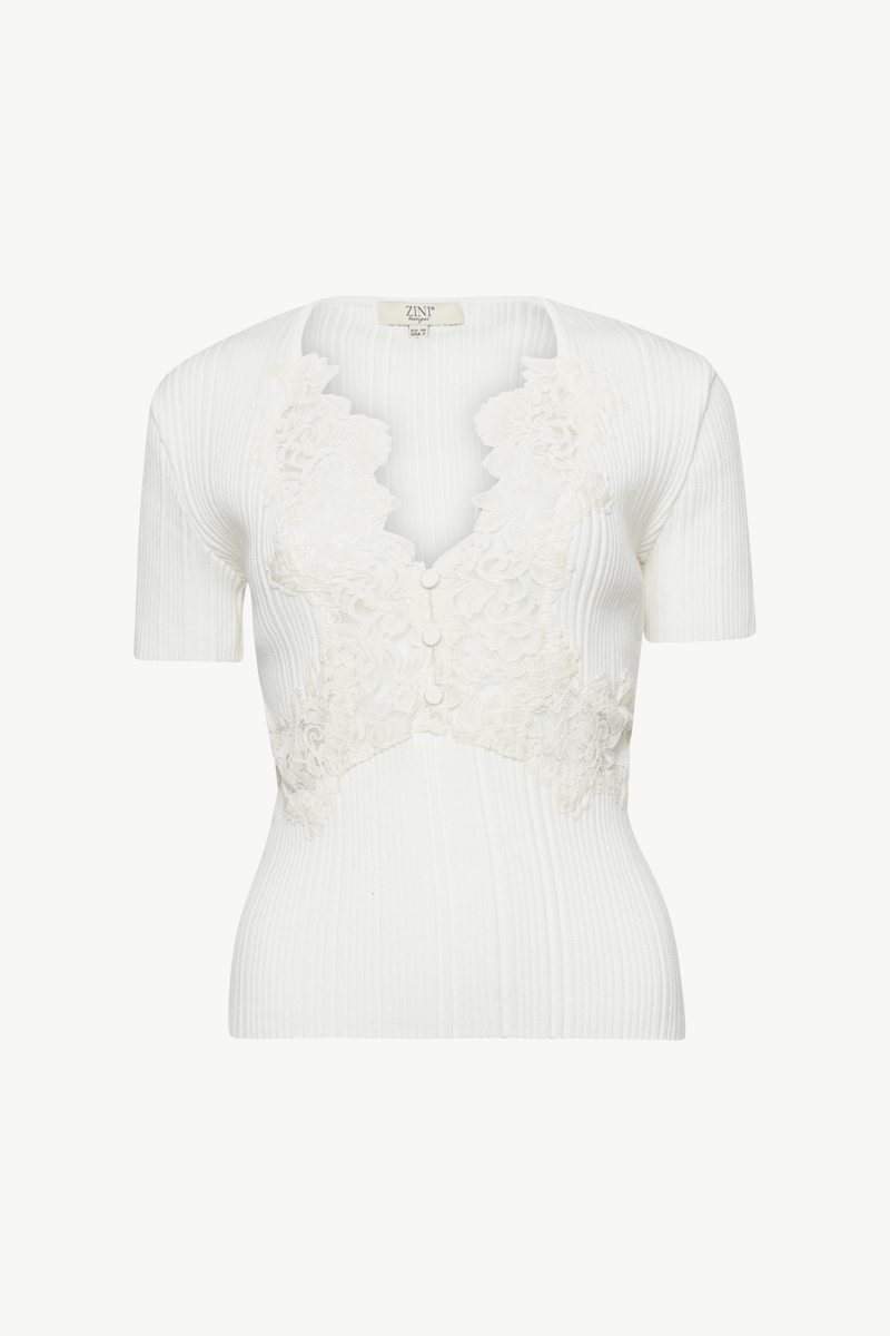 RIBBED TOP WITH LACE RIBBED TOP WITH LACE