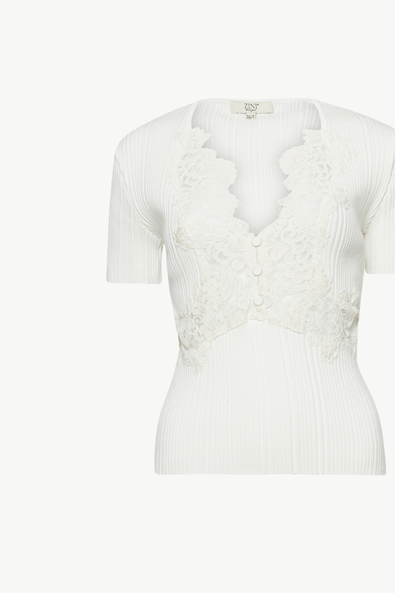 RIBBED TOP WITH LACE RIBBED TOP WITH LACE