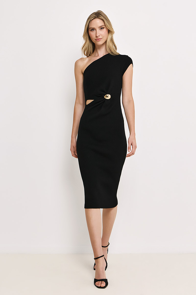 MIDI DRESS WITH GOLD DETAILING