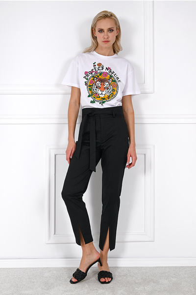 High-Waist Trousers with Belt