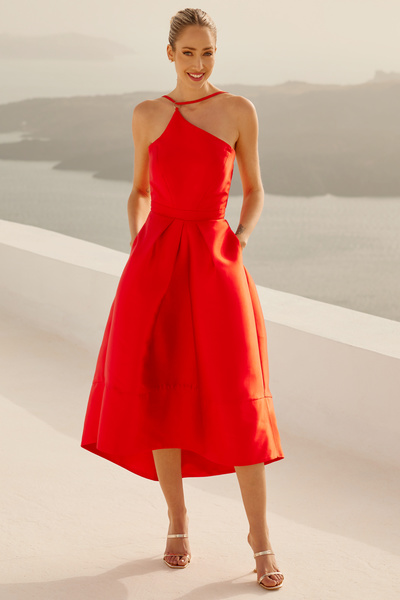 Midi Dress with Voluminous Shape