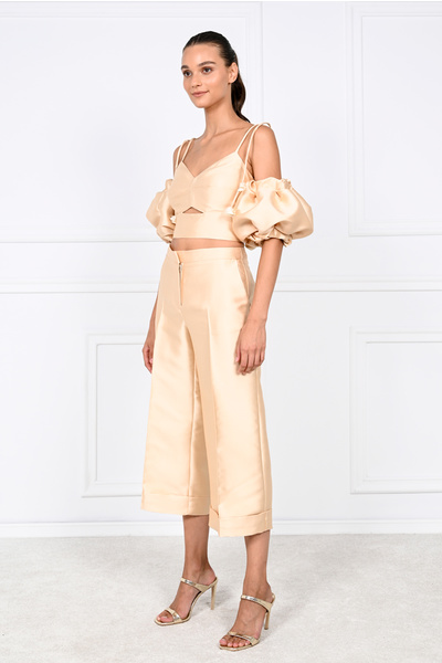 Wide Leg Cropped Trousers
