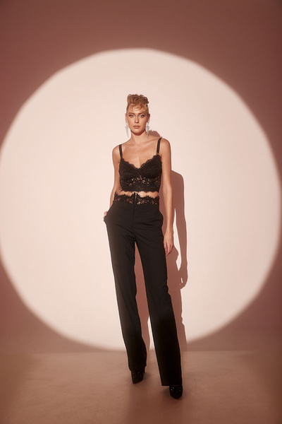 Trousers with Lace Detail