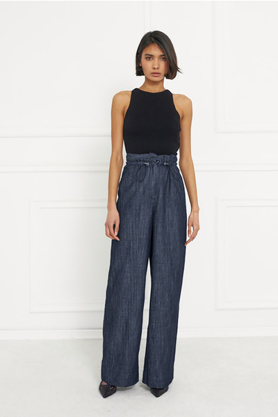 Wide-leg Trousers with Elastic Waist