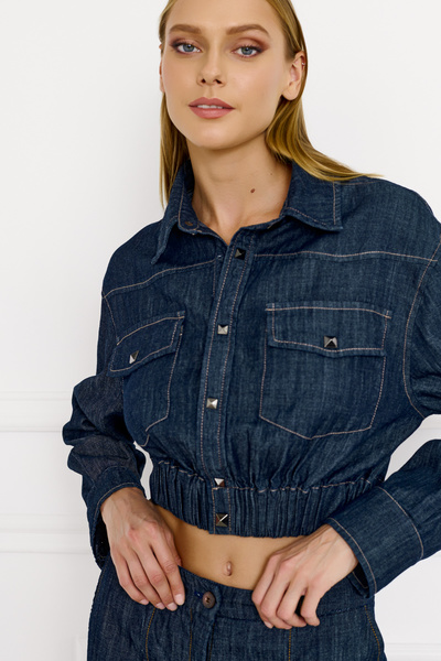 Cropped Denim Shirt
