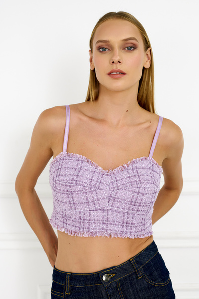 Tweed Bustier Top