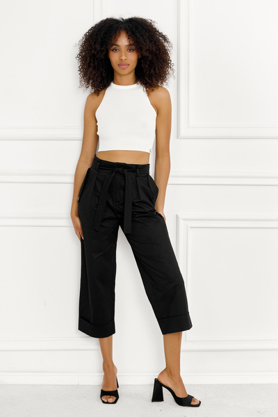 Belted Crop Trousers