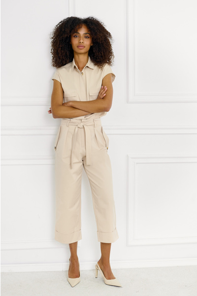 Belted Crop Trousers