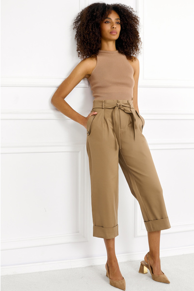 Belted Crop Trousers