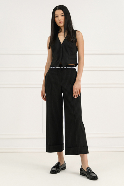 Trousers with Stripes and Elastic Waist