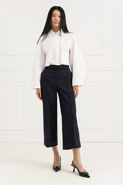 Trousers with Stripes and Elastic Waist