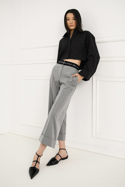 Trousers with Stripes and Elastic Waist