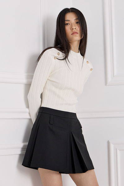 Knit Sweater with Padded Shoulders