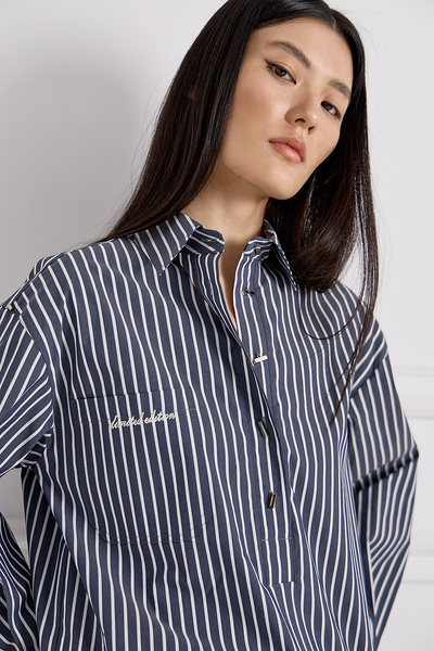Poplin Shirt with Stripes