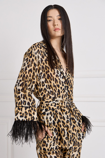 Silk Leopard-Print Pyjama Shirt
