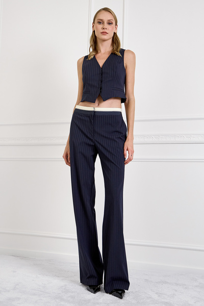 Pinstripe Wide-leg Pants