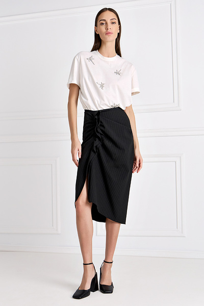 Midi Skirt with Stripes