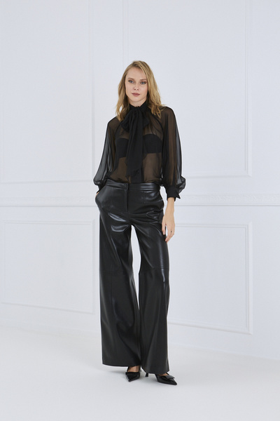 Wide-leg Faux-Leather Trousers