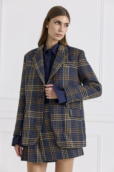 Checked Single-breasted Blazer