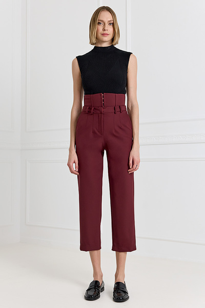 Corset-Style High Waist Trousers