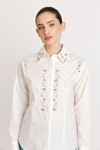 EMBELLISHED POPLIN SHIRT