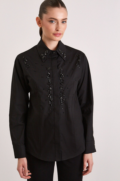 EMBELLISHED POPLIN SHIRT